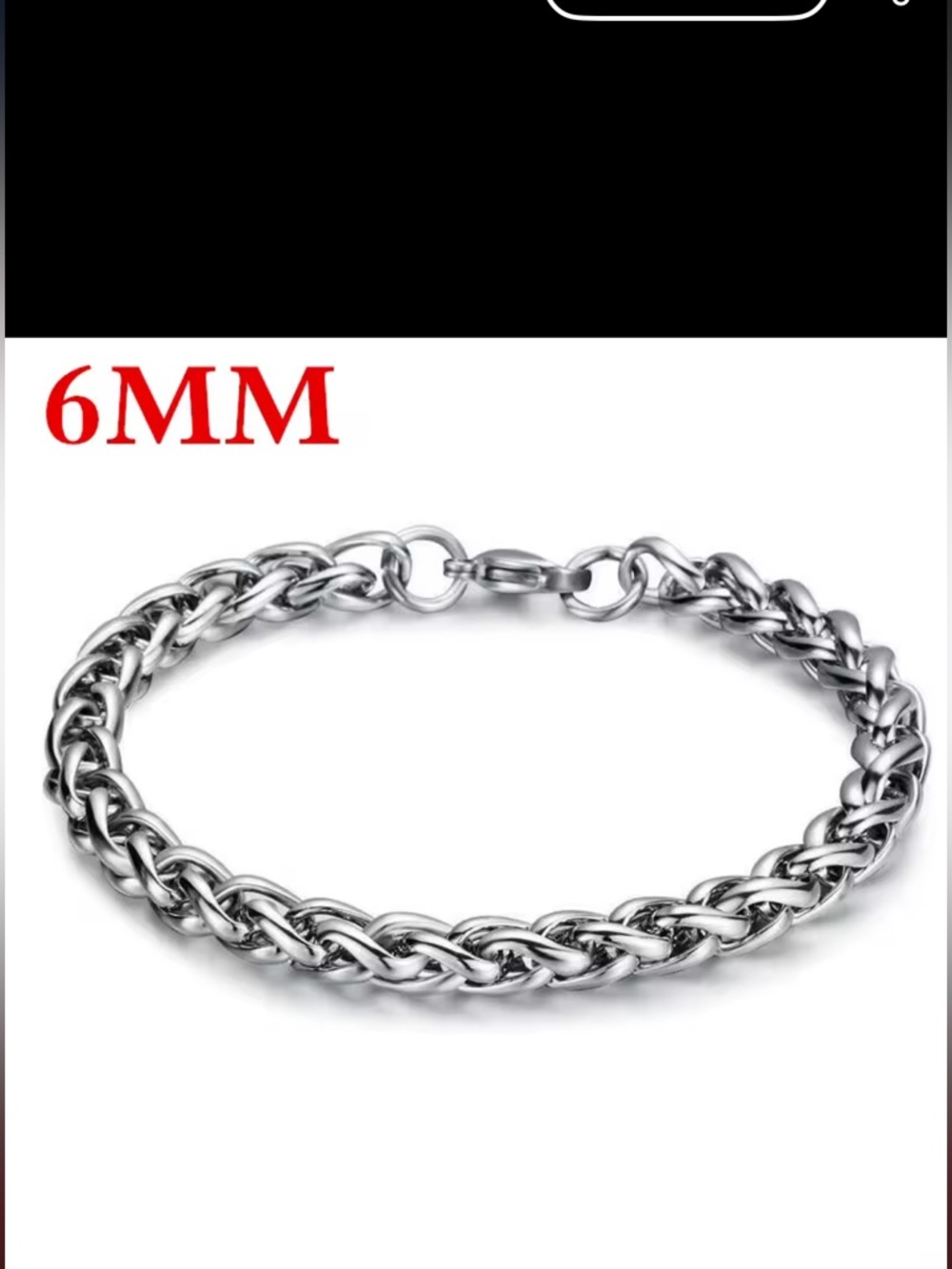 Men’s wheat chain stainless steel bracelet